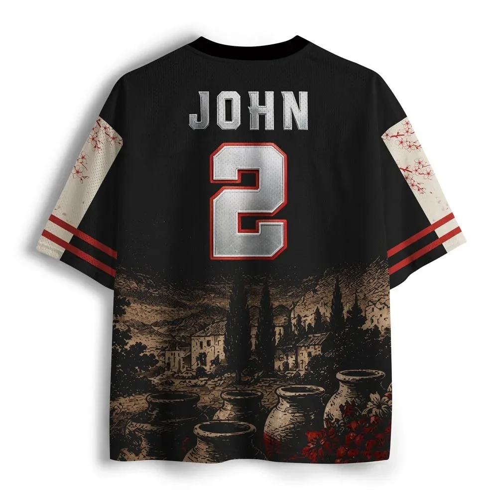 Y2K Jesus Miracle John Gospel 3D-Druck Breatha Quick-Dry Herren Damen V-Ausschnitt T-Shirt Casual Street Fashion Eltern-Kind-Kleidung – Detail 3