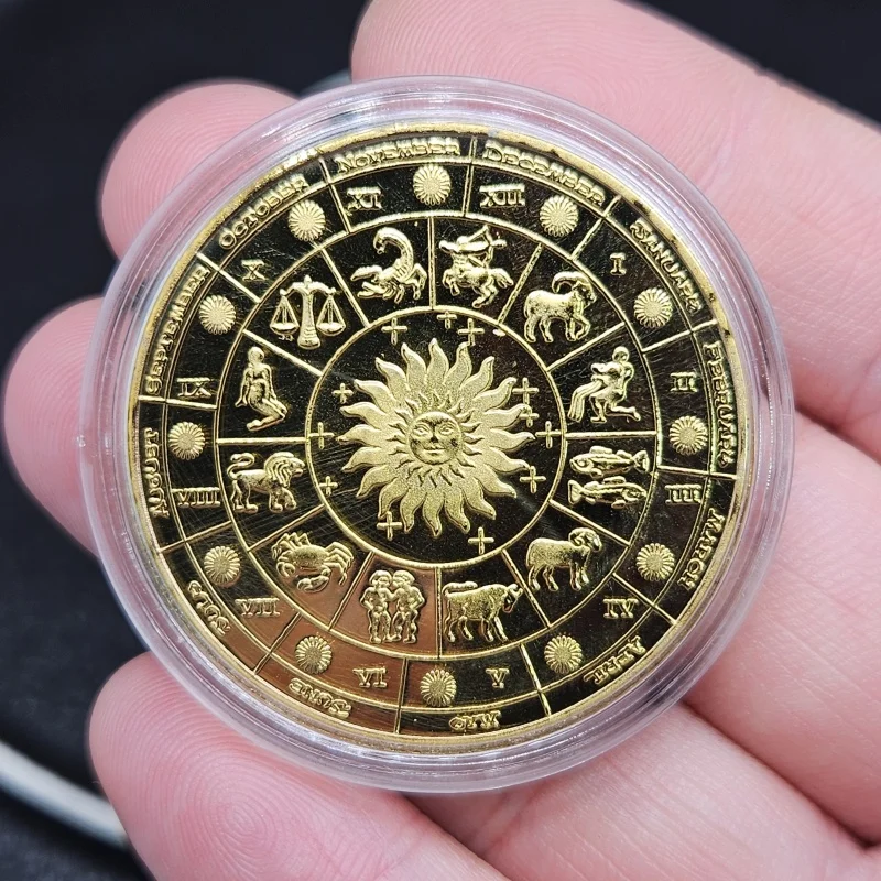 Zodiac Souvenir Coin Collectible Physical Collection Lucky Metal Antique Home Decorations 4cm