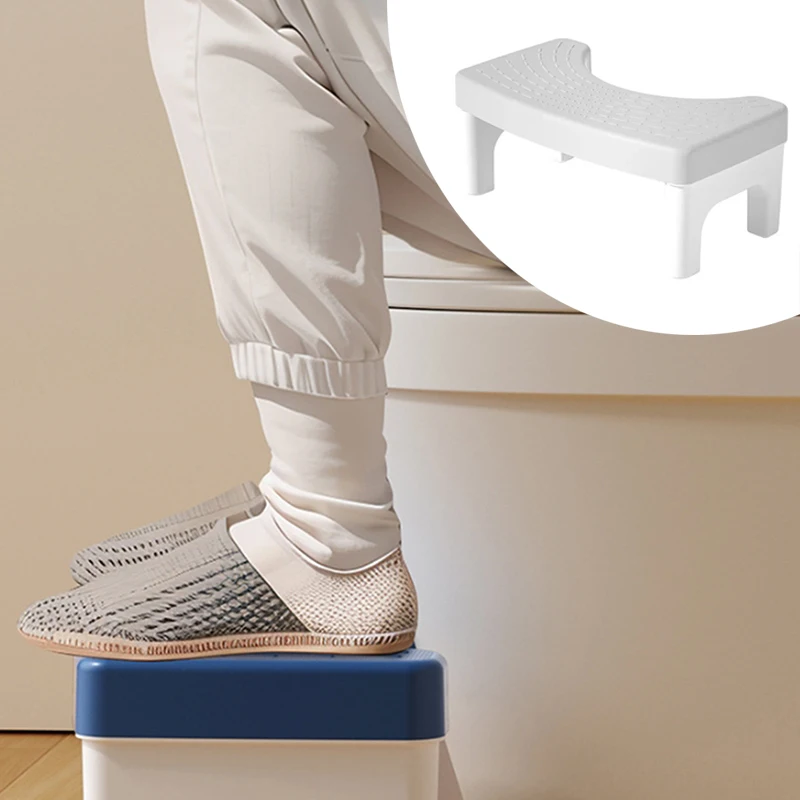 38*22*17cm Plastic Footrest Bathroom Toilet Aid Footstool Anti-slip Feet Pedal for Adults & Children