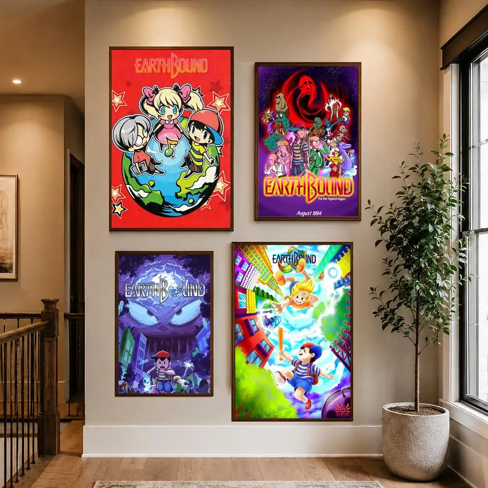 Game RPG EarthBound Poster HD Waterproof PP Self-Adhesive Removable Wall Art Poster for Bedroom Cafe Gym Home Decor Gift