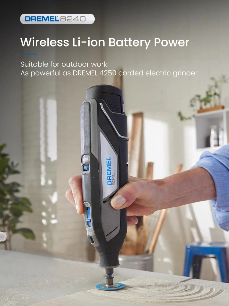 

Беспроводная электрическая шлифовальная машина Dremel 8240 N-5, 12 В, литий-ионный аккумулятор, вращающийся инструмент с переменной скоростью для полировки, шлифовки, резки, песка