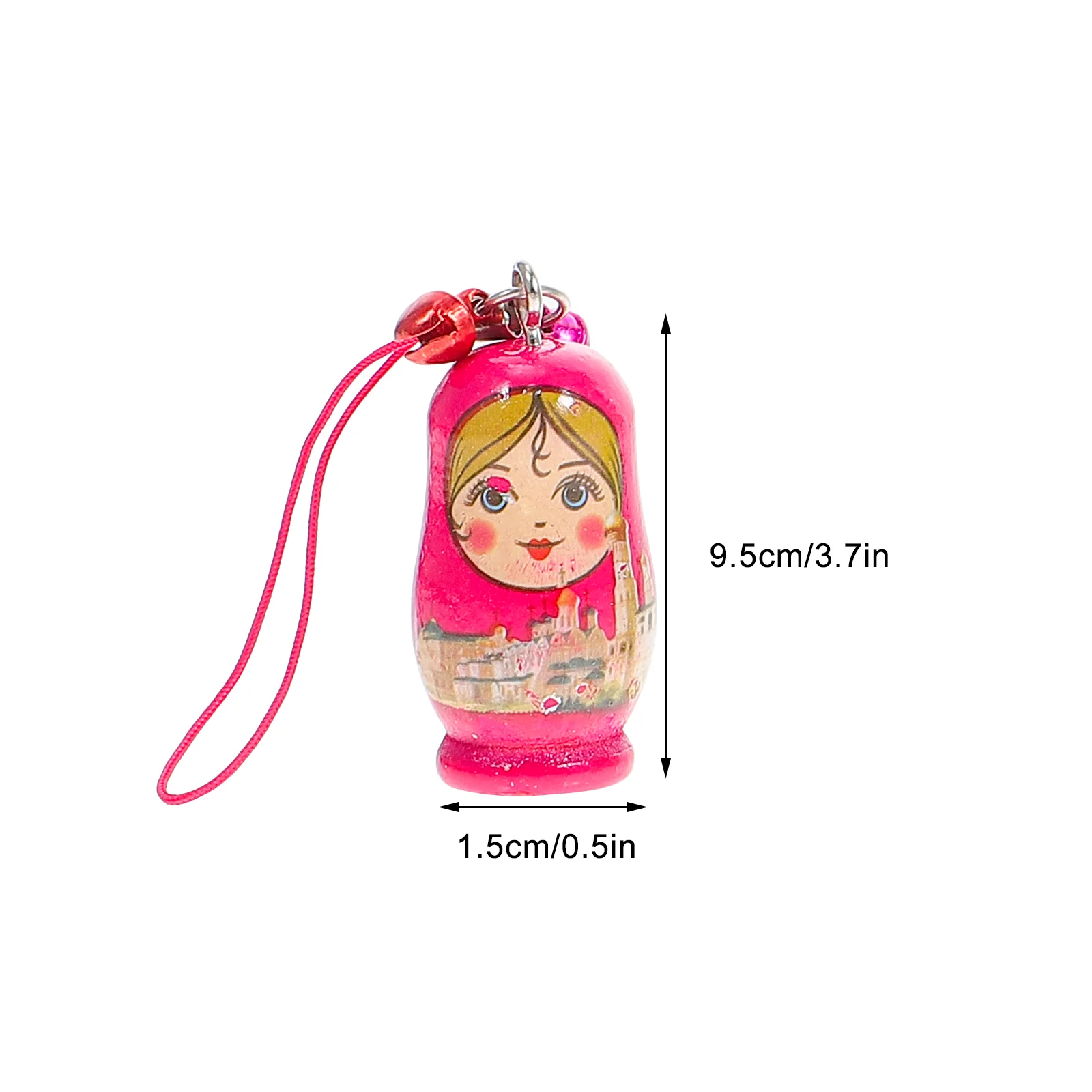 24 قطعة سلاسل المفاتيح الخشبية الروسية ماتريوشكا تصميم إبداعي متين لطيف الدمى حلقات المفاتيح مجوهرات الأزياء والاكسسوارات