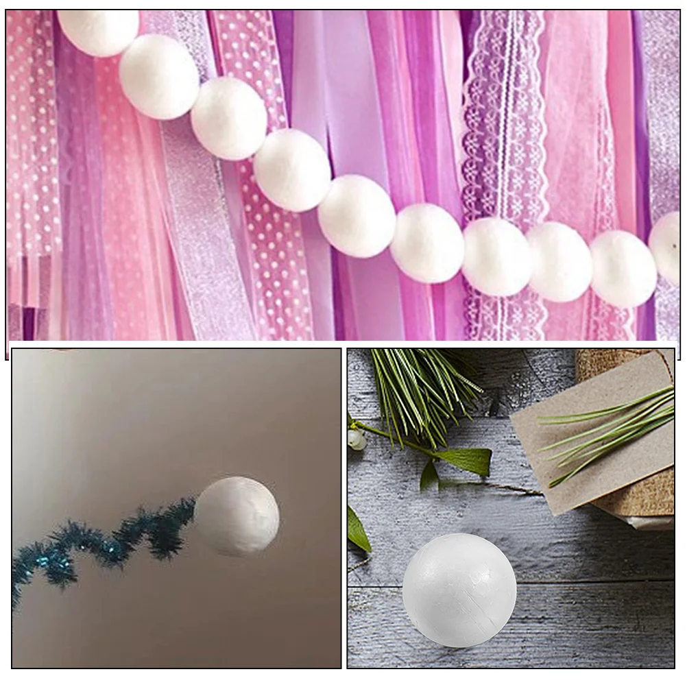 ลูกบอลโฟม 100 ชิ้น สำหรับงานประดิษฐ์ DIY สร้างสรรค์ สำหรับเด็กอนุบาล งานศิลปะ งานฝีมือ ระบายสี ตกแต่งต้นไม้ อุปกรณ์ทำลูกบอลโฟม