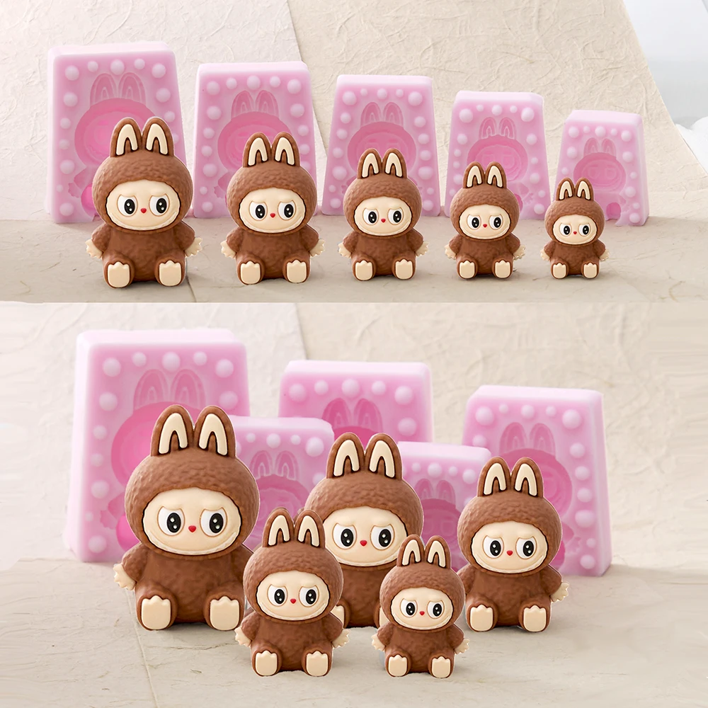 

Cute Variety of Sizes Three-dimensional Doll Silicone Molds Fondant Caking Tool Plaster Epoxy Resin Molds Cake Decoration