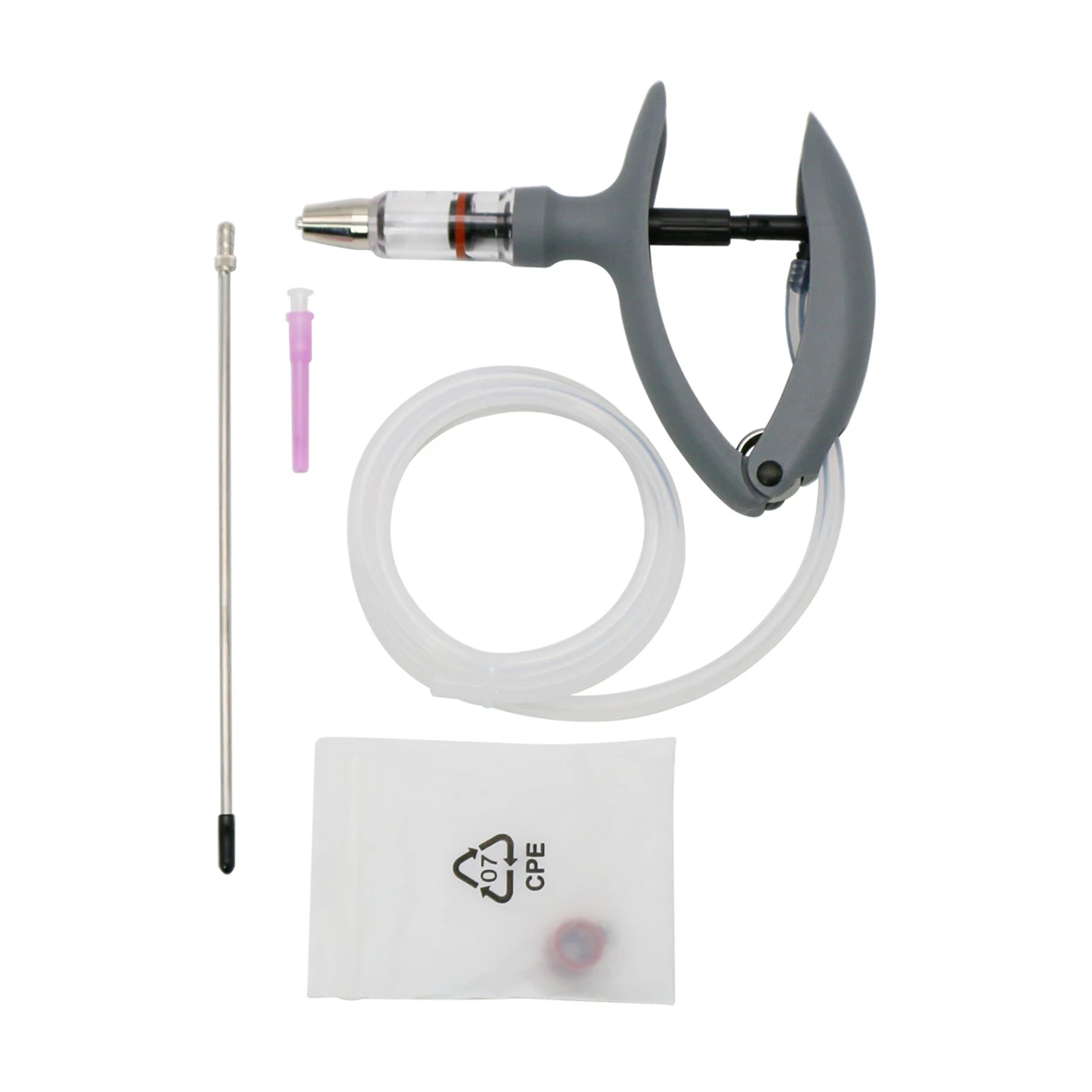 1 Pc 2ml / 5ml Animal Continuous Syringe Veterinary Injection Catheter Chicken Feeding Vaccine Device Free Needle Farm Tool