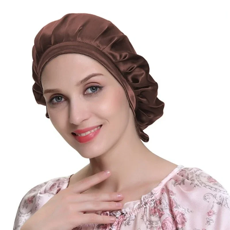 Bonnets de cheveux en soie Pure pour femmes, Bonnet de couchage de luxe en soie naturelle, Bonnet de nuit, Protection des cheveux, Turban, enveloppes de tête