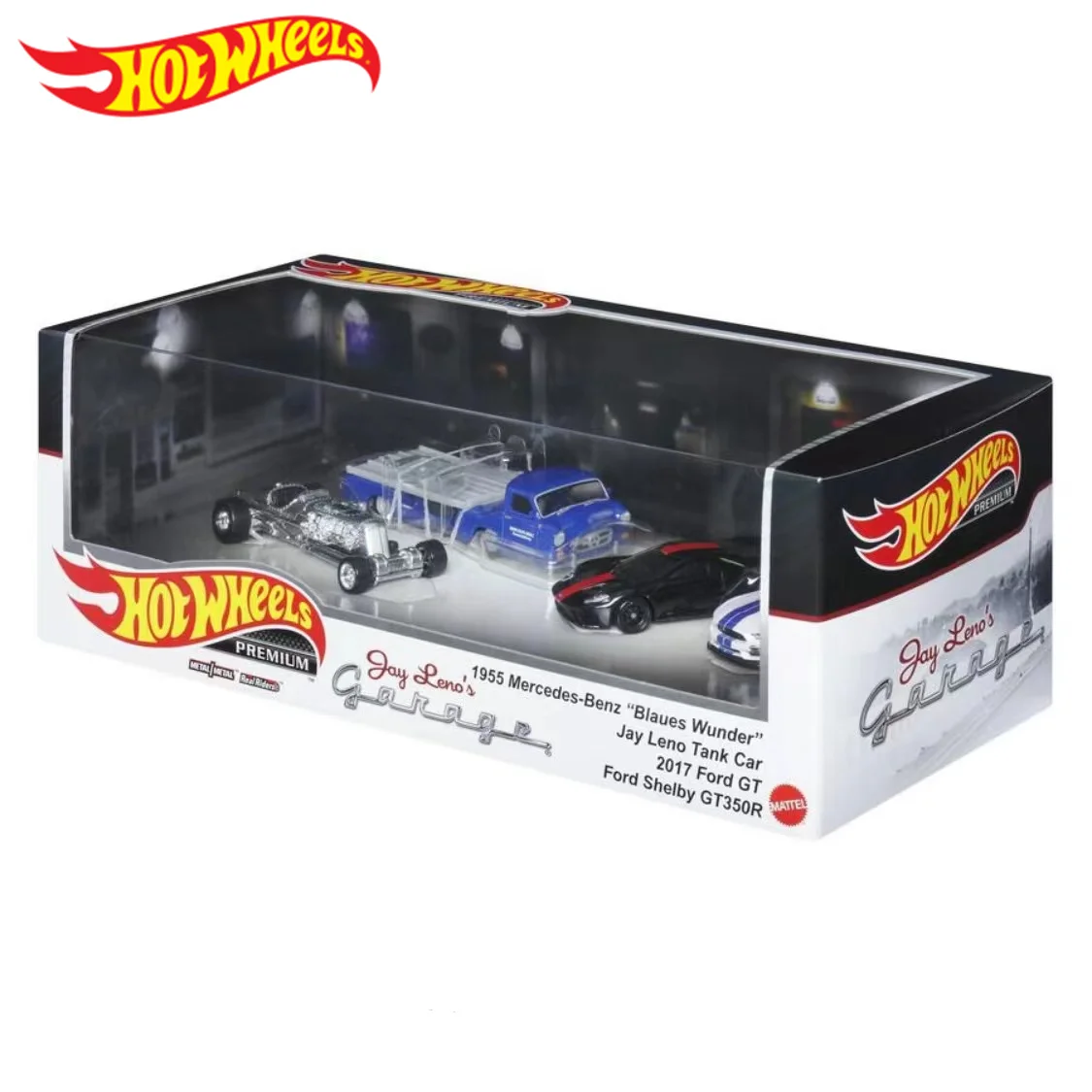 Original Hot Wheels Jay Leon\'s Premium Car Garage Scene Garage Display Tank 1/64 Diecast Toys for Boys Ford Shelby Alloy Models