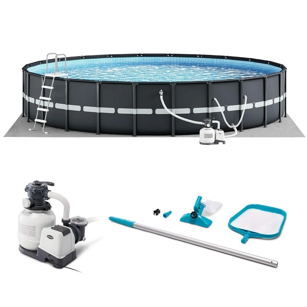 

Ultra XTR 18ft x 52in Above Ground Swimming Pool Set with Sand Filter Pump and Cleaning Maintenance Kit, Customized