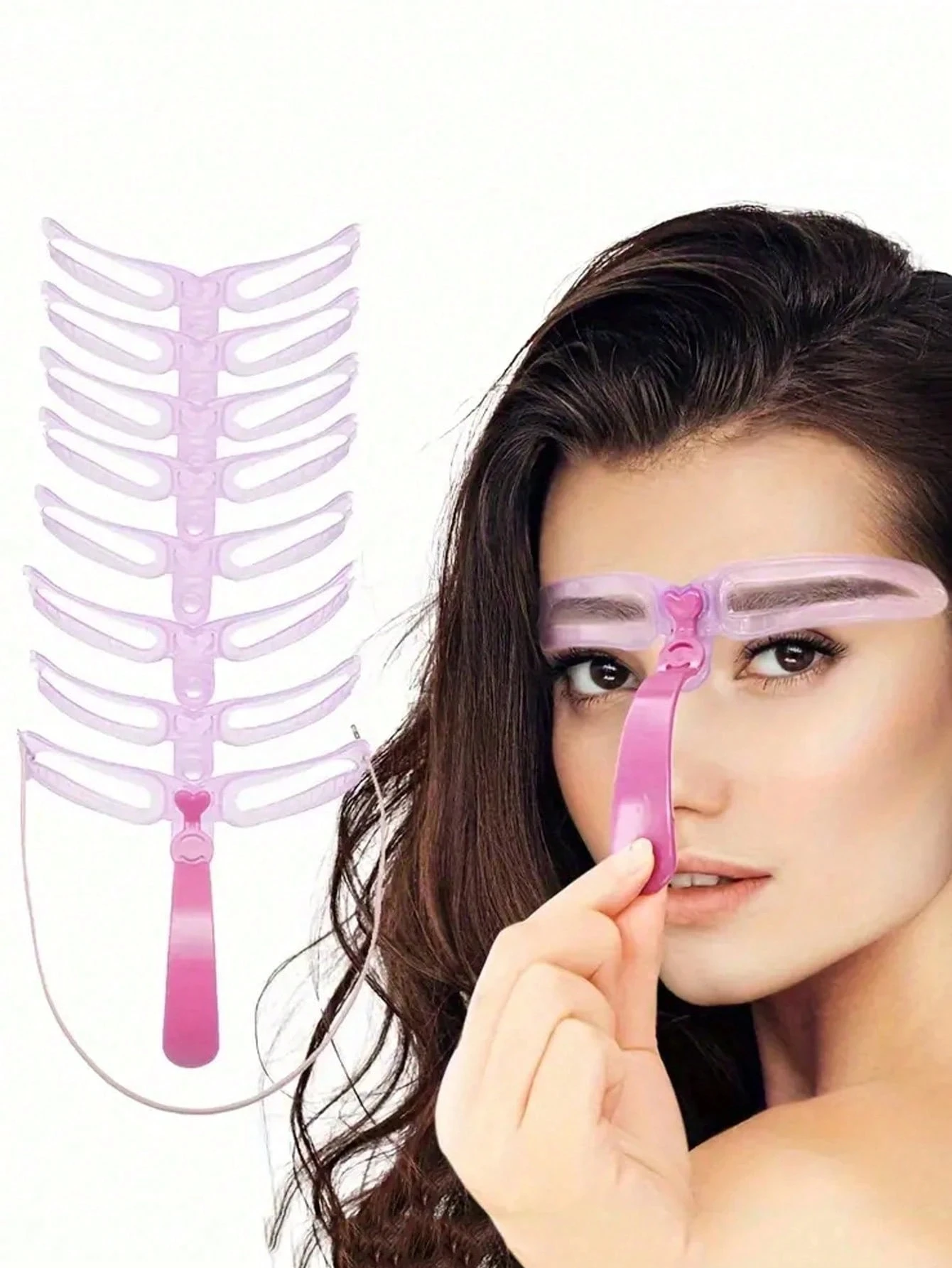 8 Stück wiederverwendbare Augenbrauenschablonen, Augenbrauenformungsset, Augenbrauen-Make-up-Vorlage, Augenbrauenformer – 8 Stile für verschiedene Augenbrauenformen