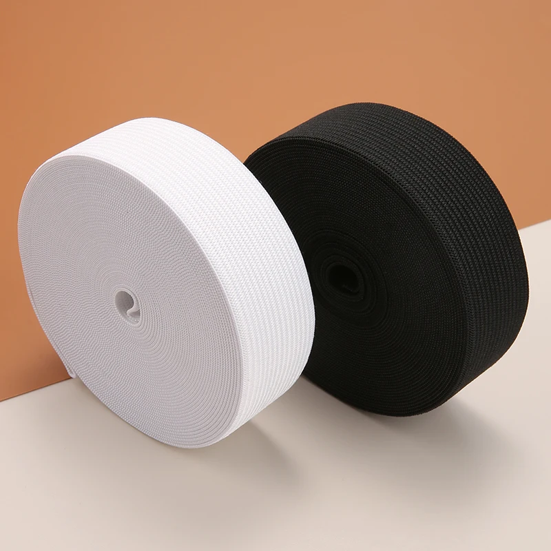 10mm/15mm/20mm/25mm/30mm/35mm/40mm/45mm/50mm White Black Nylon High Elastic Bands Garment Trousers Sewing Accessories