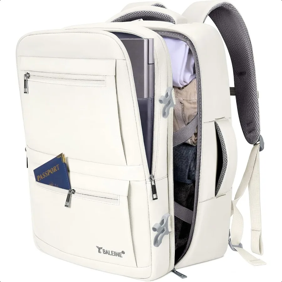 

Travel Backpack for Women Men Large Sturdy Carry On Laptop Backpack Gifts for Busin Casual Weekender Hiking Large Beige