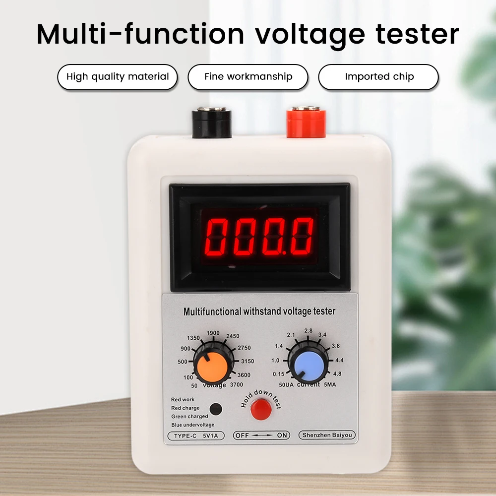 

50V-3700V IGBT Voltage Transistor Tester TYPE-C Diode MOS Transistor LED Voltage MOV Withstand Voltage Tester crocodile clip