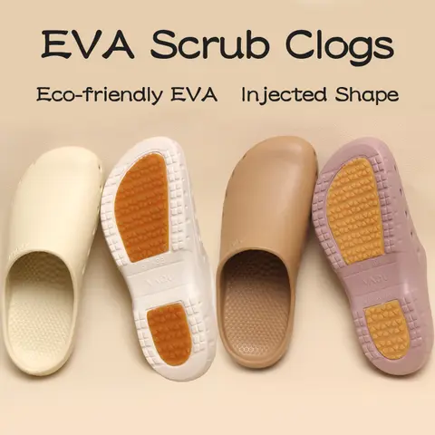 Add Contoured Footbed Medical Clogs Slip Resistant Hospital Doctor Footwear Dental Nursing Shoes Pet Clinic Work Slippers X09-01