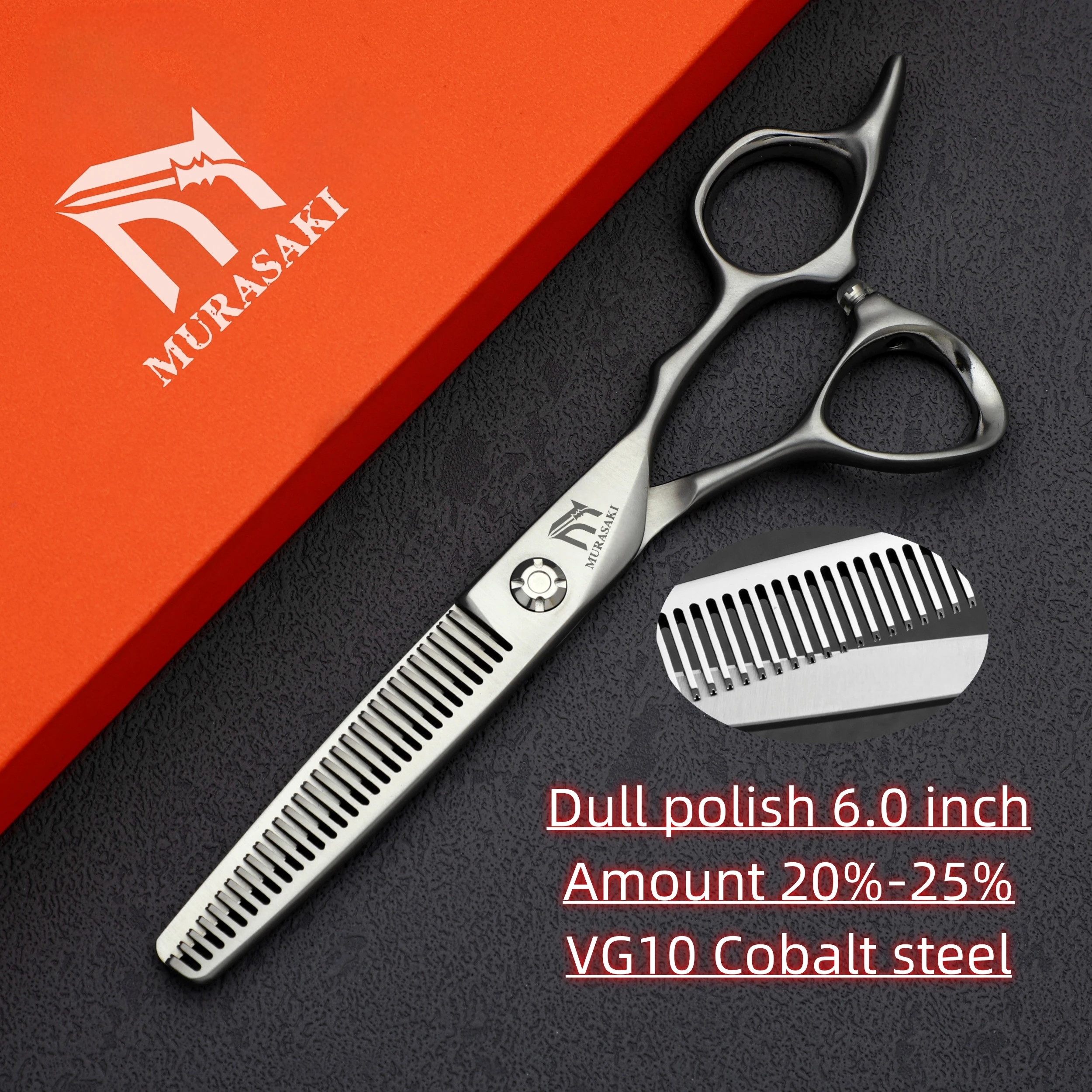 Dull Polish Professional Hair Thinning Scissors, VG10 Cobalt Steel Hairdressing Scissors, Sharp and Durable Hair Cutting Machine