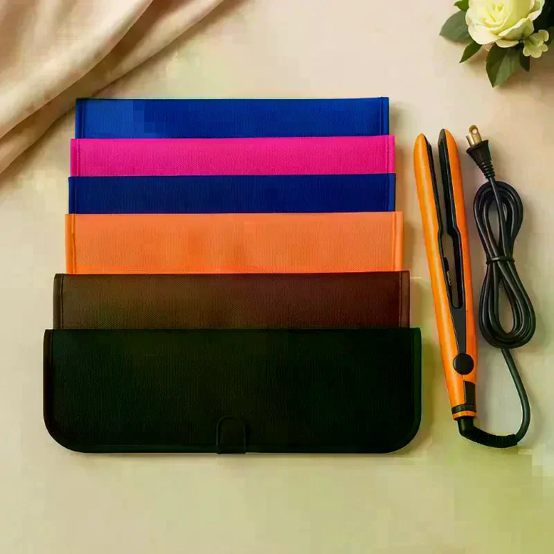 Portable Anti-Heat Mats Heat Resistant Mat Pouch For Hair Straightener Flat Iron Curling Iron Prevent Burns Styling Organizer