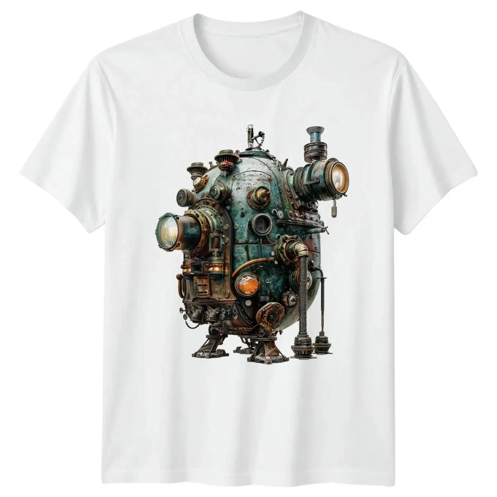 Steampunk Mechanisches Gerät T Shirt Industrial Fantasy Geburtstag Geschenk für Ihn vintage Washed streetwear graphic Unisex