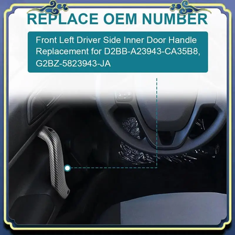 

AU16-Front Left Driver Interior Door Pull Handle For Ford Fiesta 2011-2020 Door Handle D2BB-A23943-CA35B8 G2BZ-5823943-JA