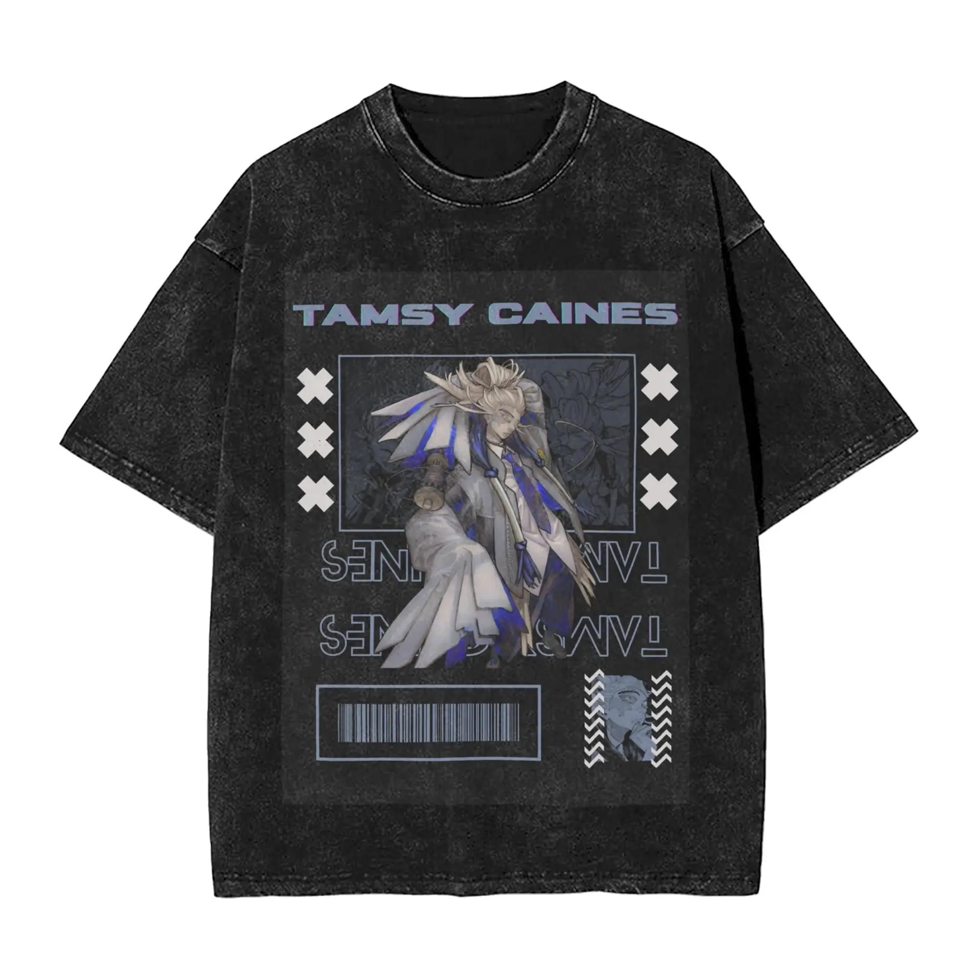 Tamsy Caines Street Gachiakuta T Shirt Hip Hop Washed Short Sleeve Oversize T-Shirt  Vintage for Men Women Streetwear Tee Shirt