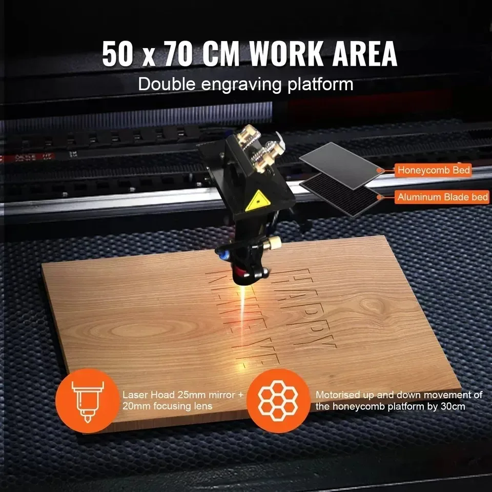 Sihao Laser Engraving Machine Laser Engraver 80W CO2 500x700mm Laser Cutting Laser Engraving RUIDA