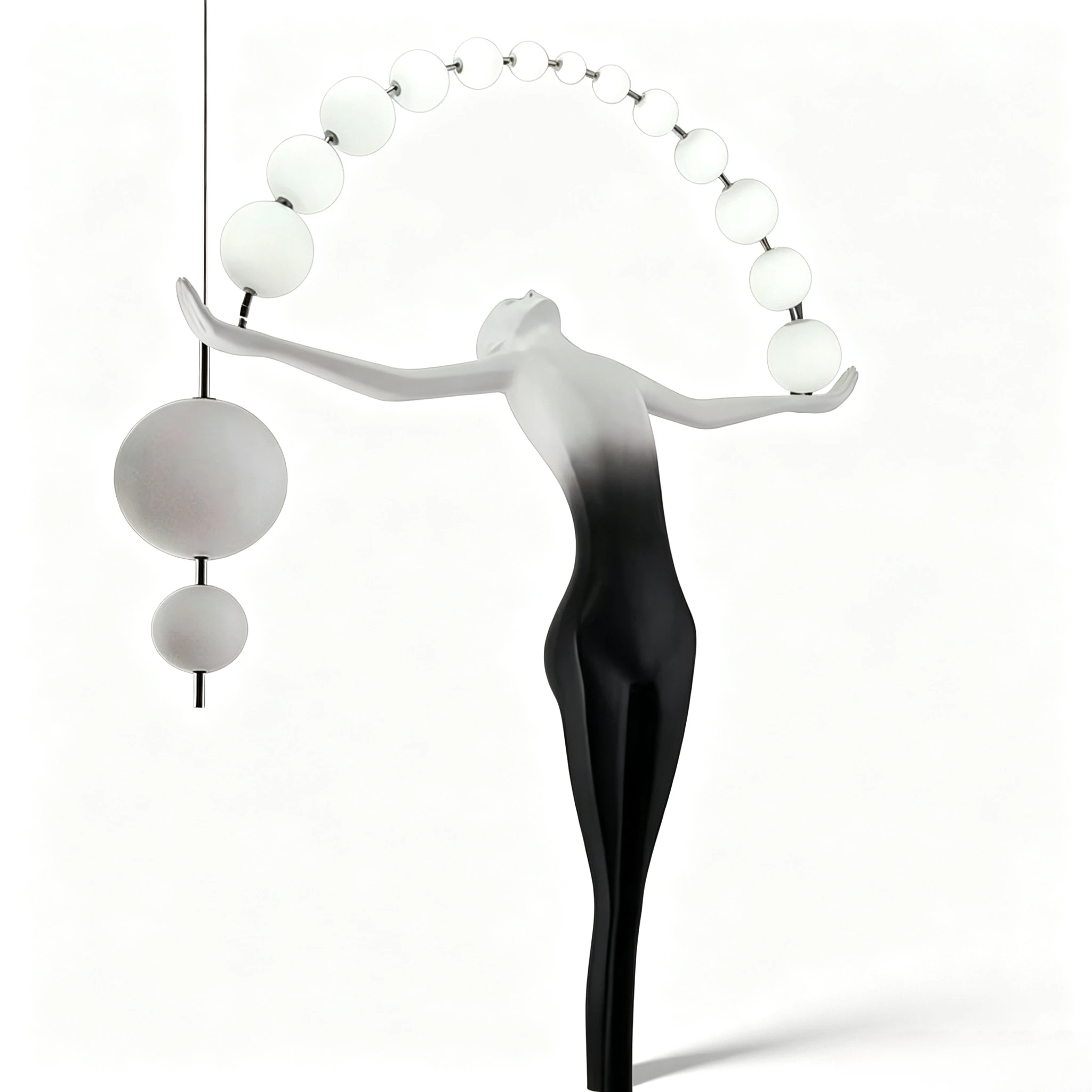 Luxury modern floor lamp, abstract humanoid art sculpture, living room decoration, light-emitting diode