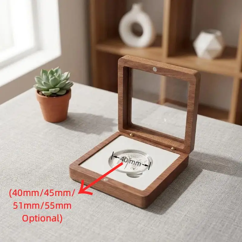 Dustproof Commemorative Coin Storage Case Black White Scratch Proof Holder for Silver Coin Badge Collection Display