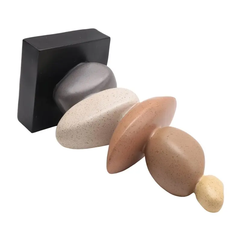 ABWZ-Modern Resin Stacked Stones Sculpture - Abstract Balanced Rock Art For Various Room Types, Decorative Tabletop Accent