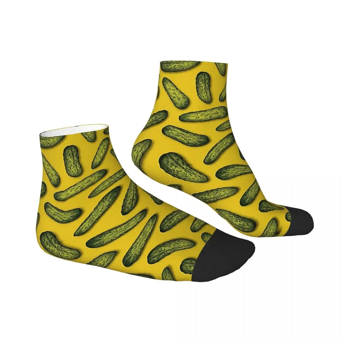 A Plethora Of Pickles - Green and Yellow Gherkin Pattern Socks Harajuku Stockings All Season Socks for Unisex Christmas Gifts