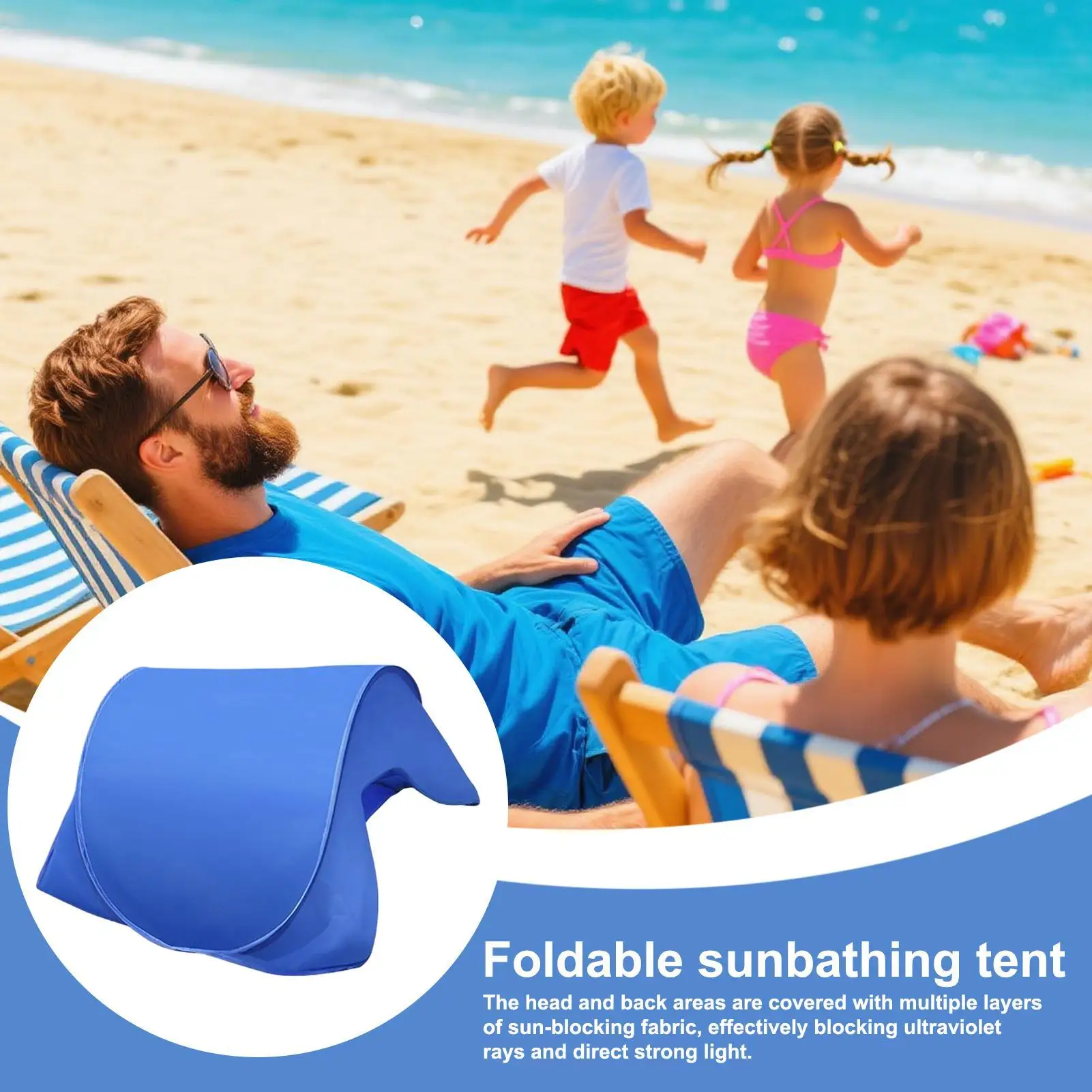 Hoofdschaduwtent Camping Opvouwbare luifel Geïsoleerde UV-bescherming Tent voor kinderen Volwassenen Camping Zwembad Reizen Picknick Buiten Gazon