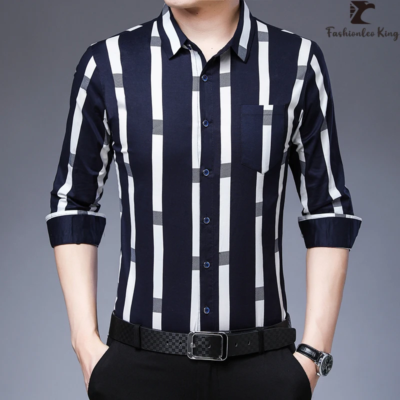 

High Quality Men's Business Cotton Long Sleeve Shirt Button Pocket Casual Shirts Clothing