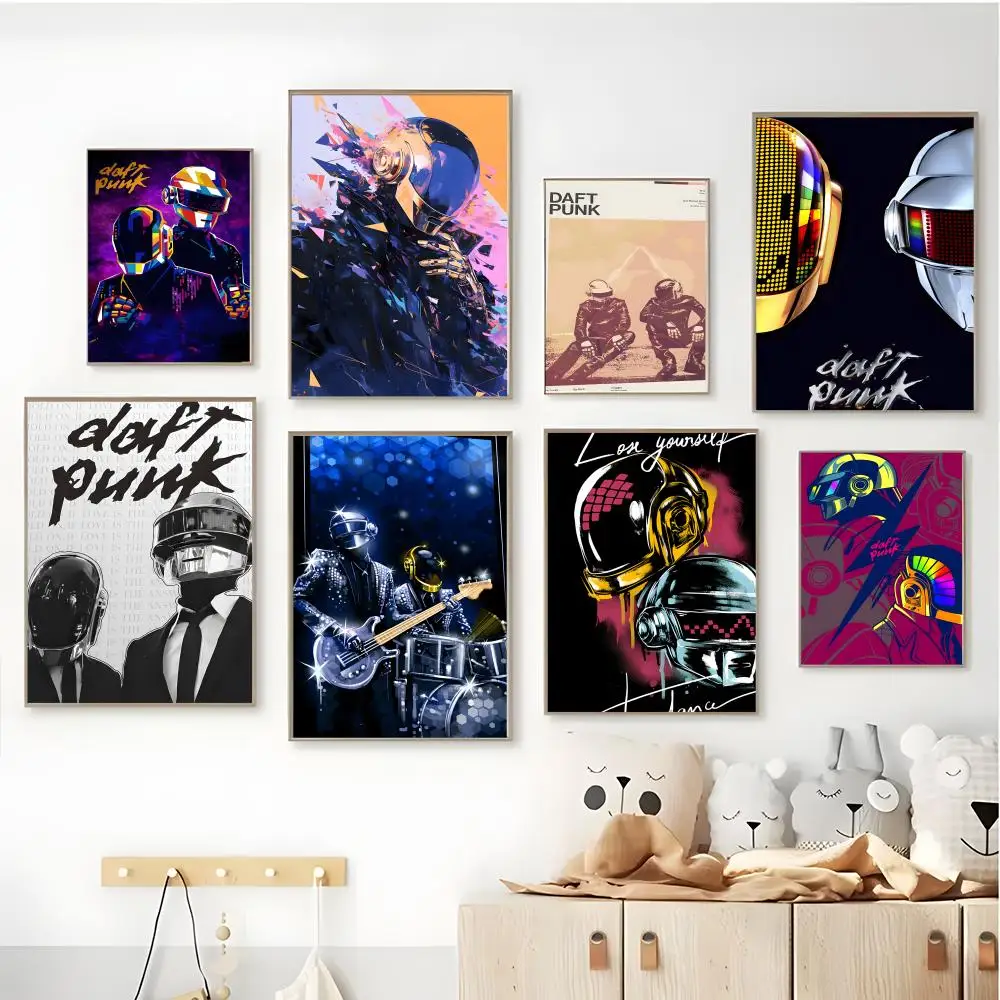 1PC D-Daft Punk Poster HD art sticky wall waterproof home living room bar aesthetic decoration