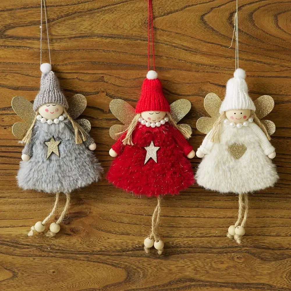 

Cartoon Christmas Wings Angel Gifts Pendant Cute Festival Love Angel Girl Doll Exquisite Handmade Christmas Tree Ornament