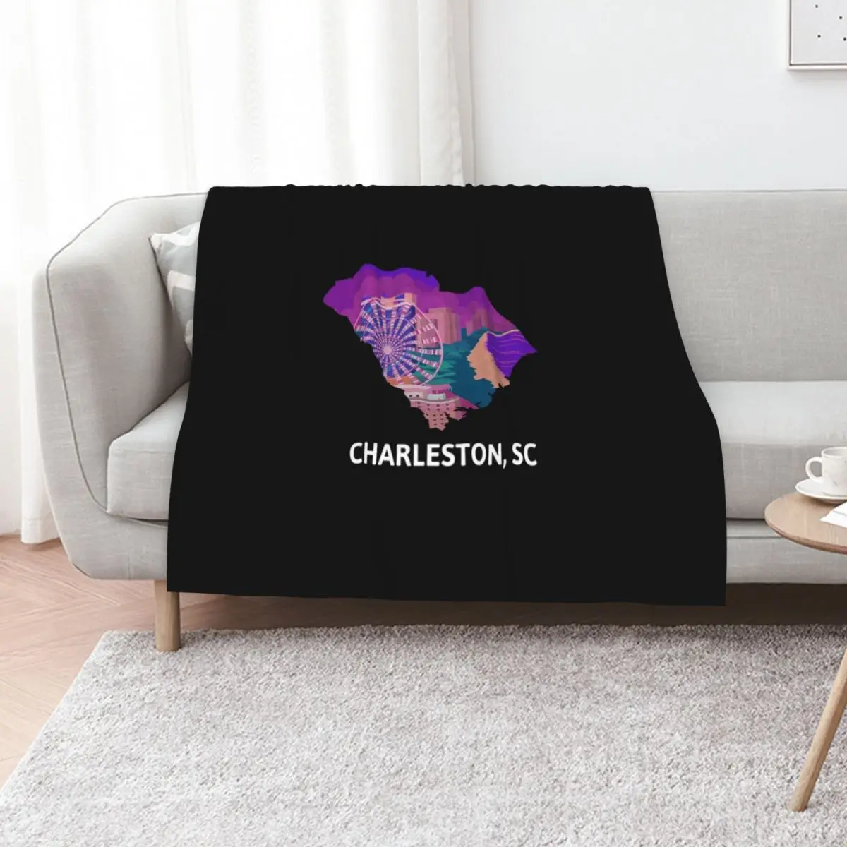 Charleston, SC Throw Blanket Thermal Loose Polar for sofa Cute christmas decoration Blankets