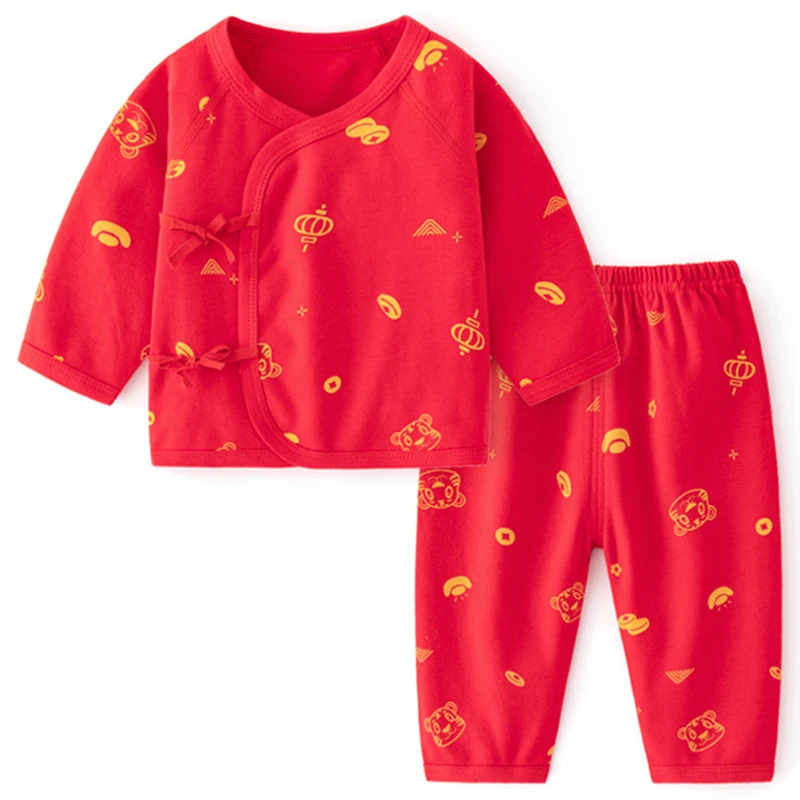 

2Piece Autumn Toddler Girl Outfits Set Boy Clothes Casual Print Cotton Soft Long Sleeve Red Tops+Pants Newborn Baby Stuff BC1289