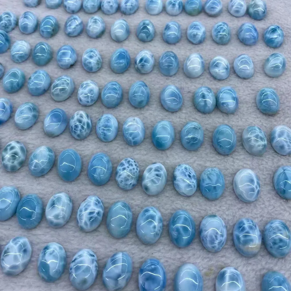 100% Natural Larimar Cabochon 13x18mm Oval Gemstone Loose CABS Charms Pendant Ring Face Earring Semi Precious Stone