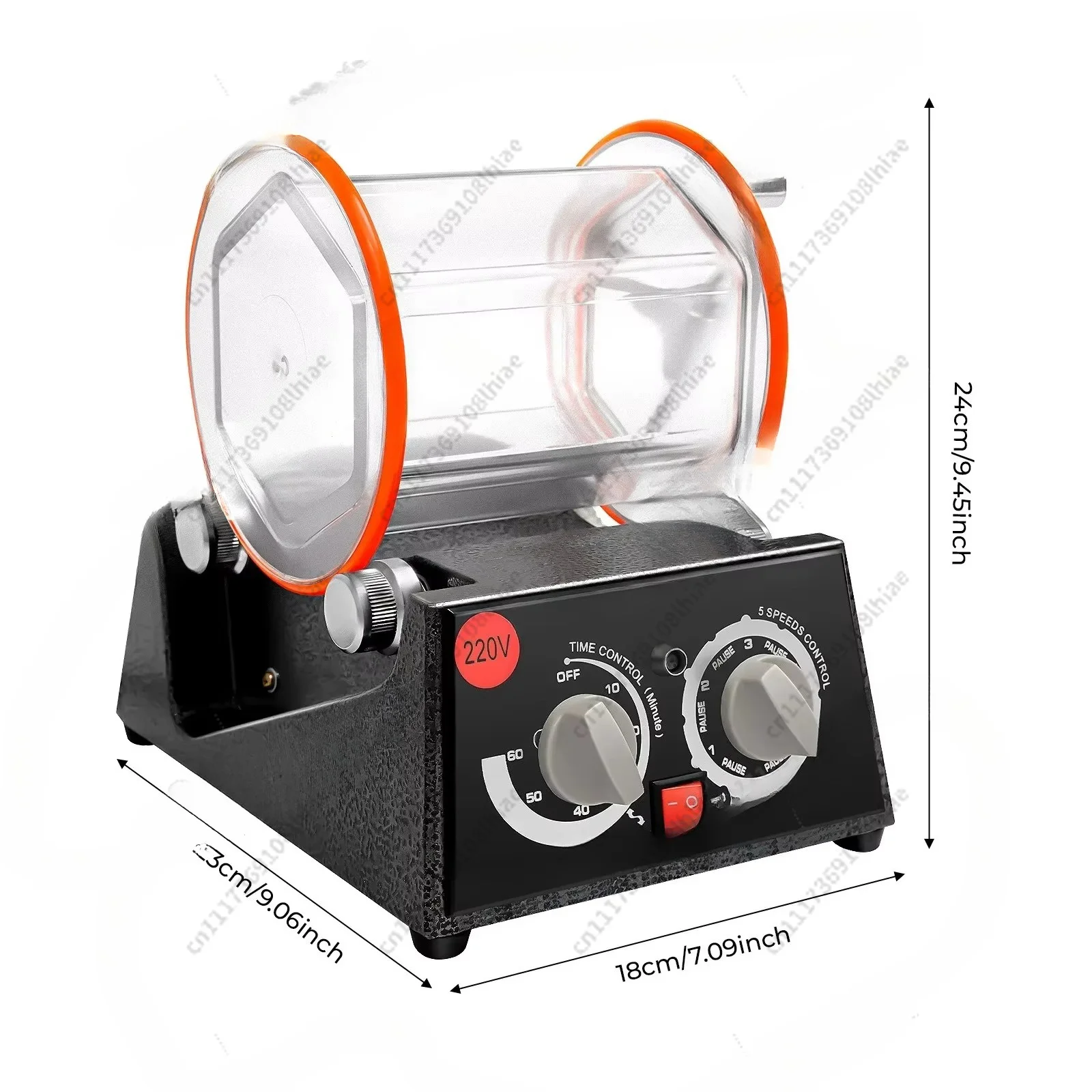 60W/150W Electric Jewelry Polisher, Rotary Tumbler Polishing Machine w/Timer, 5-Speed Adjustable, Polishing Beads (220V EU Plug)