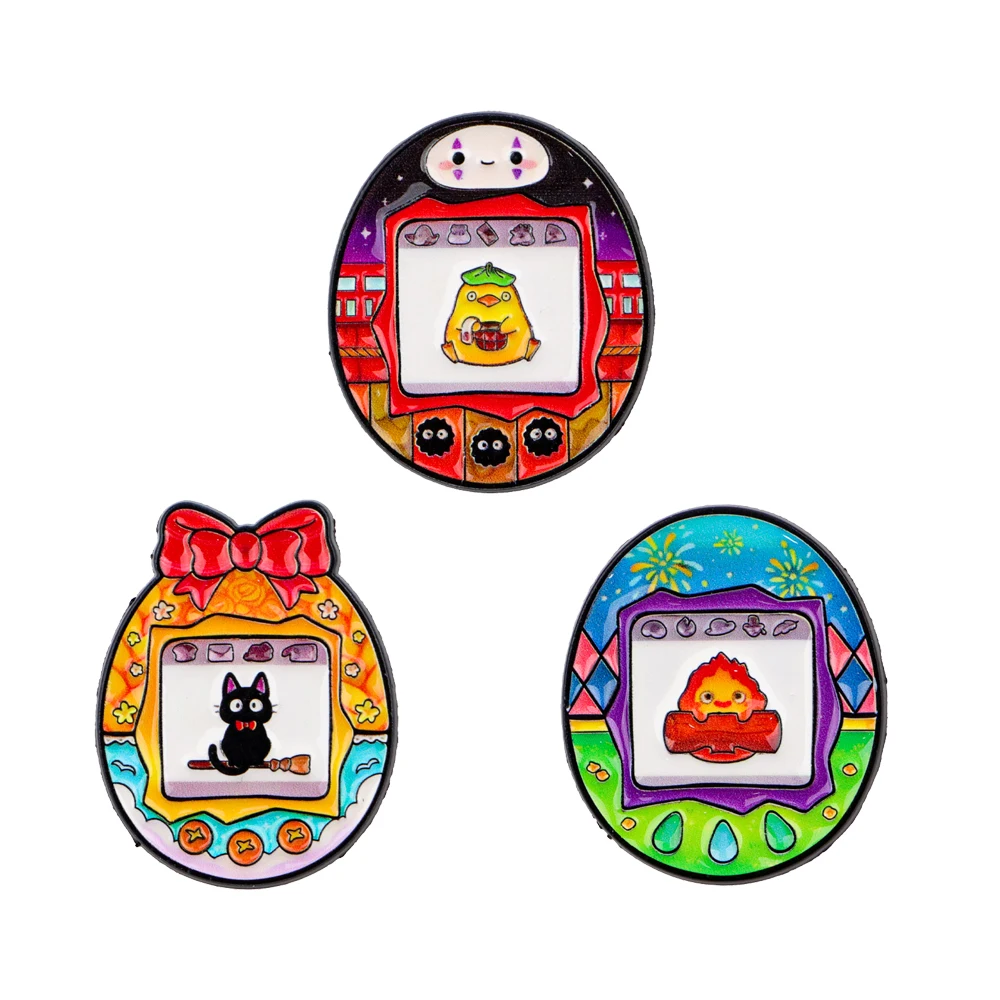 انمي ياباني ماجيك القط الأسود دبابيس للملابس المينا دبابيس النساء الرجال شارات التلبيب دبابيس لملحقات حقيبة الظهر