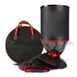 Live Fish Protective Net Portable Folding Aluminium Ring Fishing Basket Fish Trap Cage Quick-drying Outdoor Fishing Tackle Gear