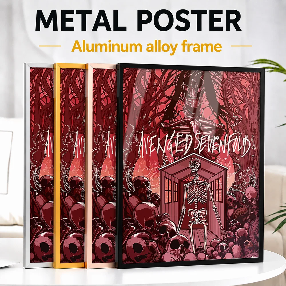 Avenged Sevenfold Framed Metal Poster Personalized Photo Colorful Soundwave Style Wall Art For Living Room Ideal Birthday Gift