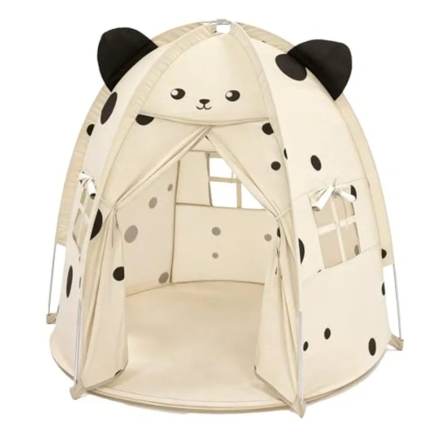 

Play Tent Little Mouse Design - Large 55 Indoor Playhouse for Ages 3+, Premium Aluminum Poles, Soft Peach Skin Fabric, Warm Bei