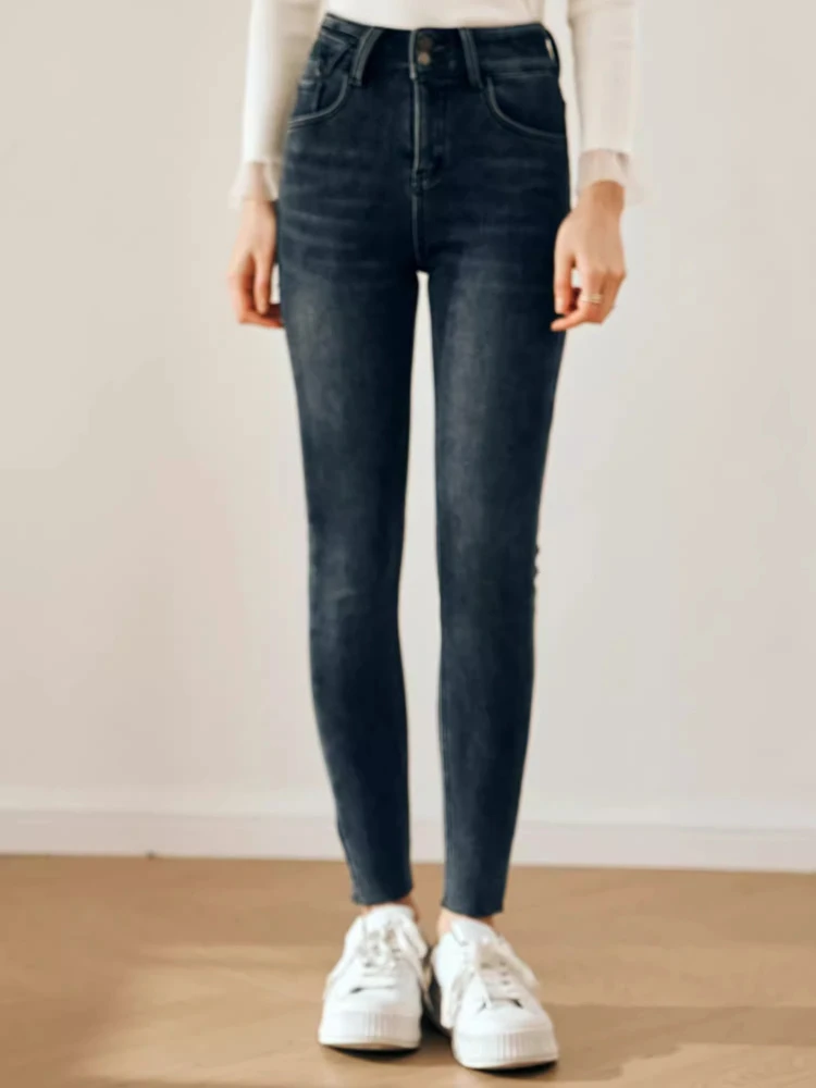 

OLrain, женские модные джинсы, новинка осени 202, узкие эластичные джинсы, повседневные брюки-карандаш, женская одежда, элегантная O23DA85885