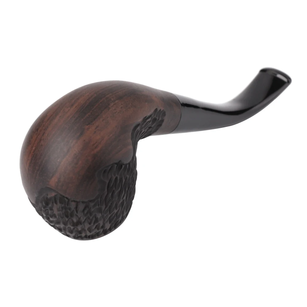 MUXIANG Sherlock-Holmes hand-carved tobacco pipe curved handle acrylic pipe mouth 9mm pipe channel egg pipe Father\'s Day gift