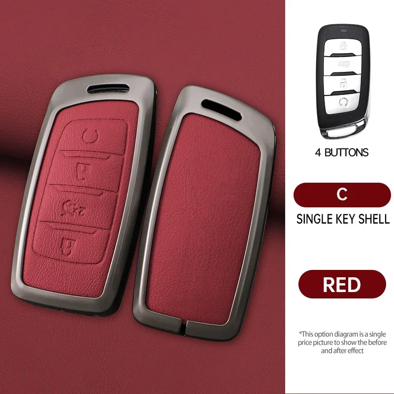 Чехол для автомобильного ключа из кожи и сплава для Changan CS85 CS35 Plus CS25 CS95 CS85 Coupe