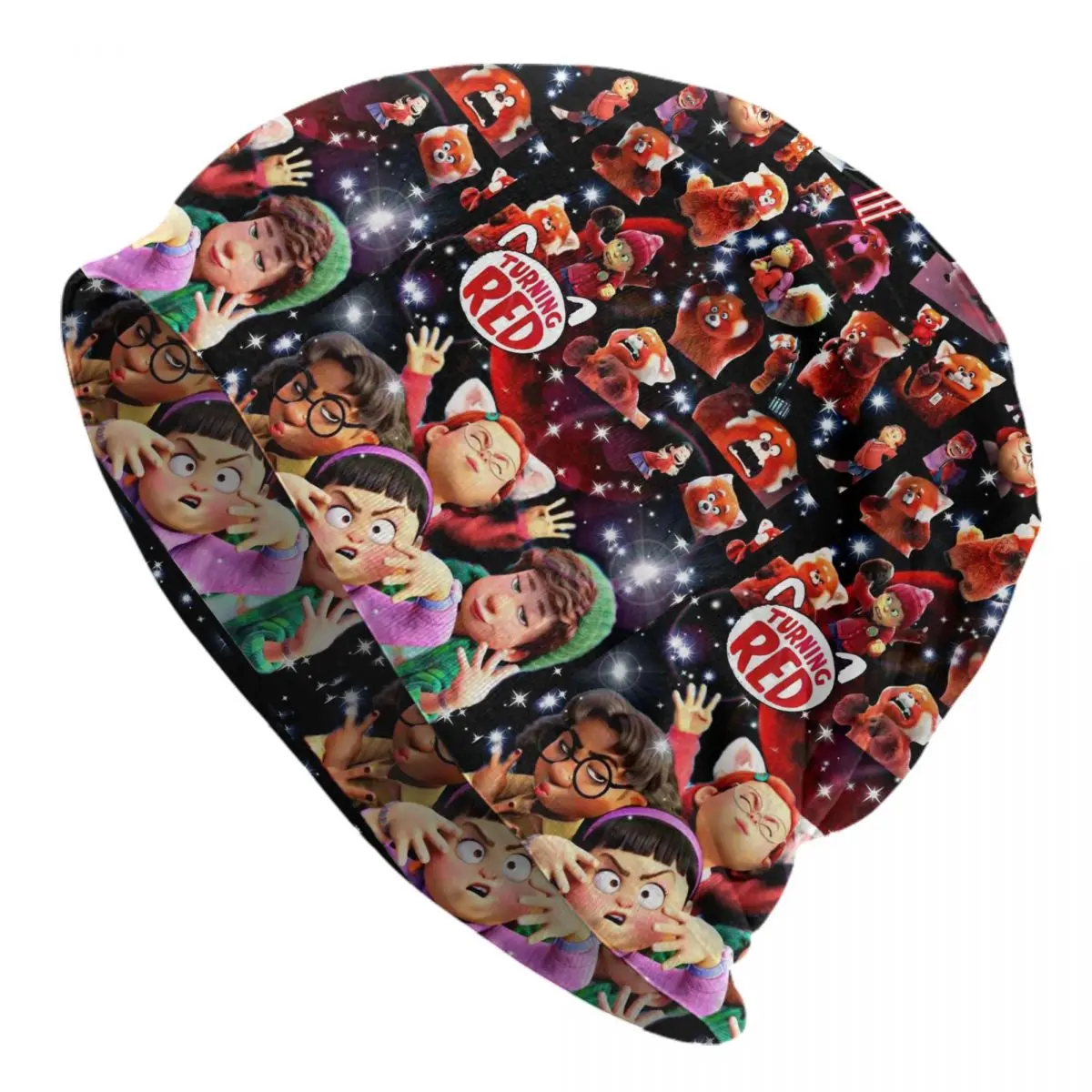 

Custom Meilin Mei Lee And Friends Bonnet Hats Street Knit Hat For Women Men Autumn Winter Warm Turning Red Skullies Beanies Caps