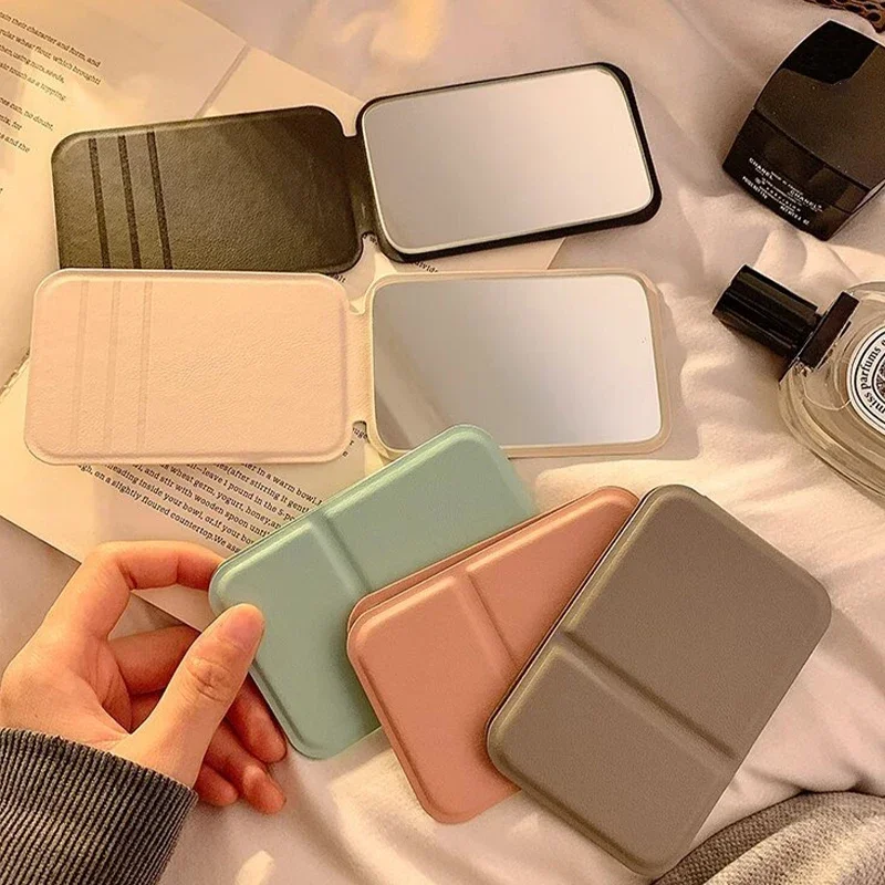 Women Mini Mirror Folding Makeup Hand Mirror Portable Single-side Mini Cosmetic Mirror Foldable High Definition Vanity Tools