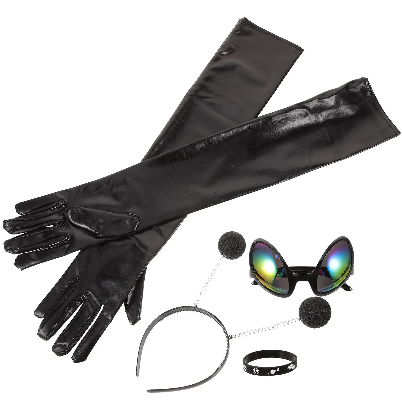 1 مجموعة 1 مجموعة زي الملحقات هوائي عقال مضحك النظارات الشمسية قفازات لمهرجان تأثيري ارتداء الدعائم المحمولة خفيفة الوزن #3