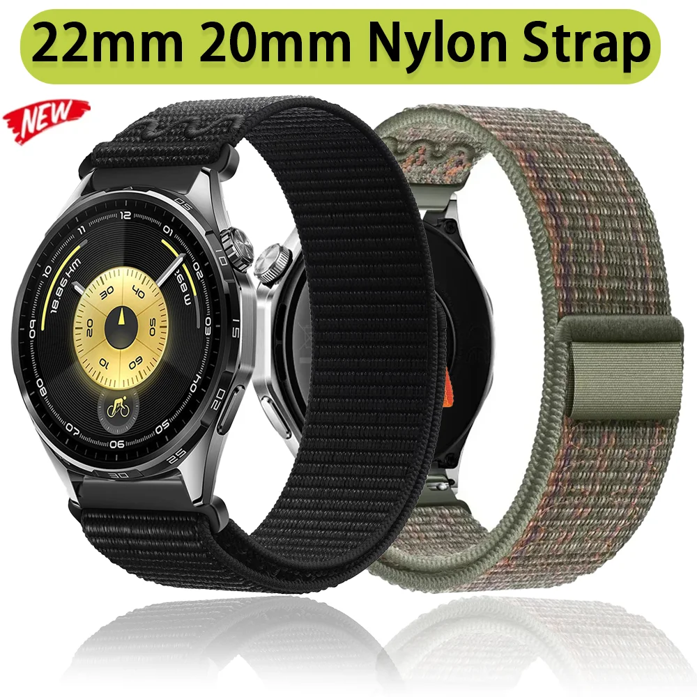 22 مللي متر 20 مللي متر حزام النايلون لساعة هواوي 5 4 GT6 برو GT6 GT5 GT4-3-2 46 مللي متر سوار الفرقة سامسونج ساعة 7/6/5/4 40 مللي متر 44 مللي متر معصمه