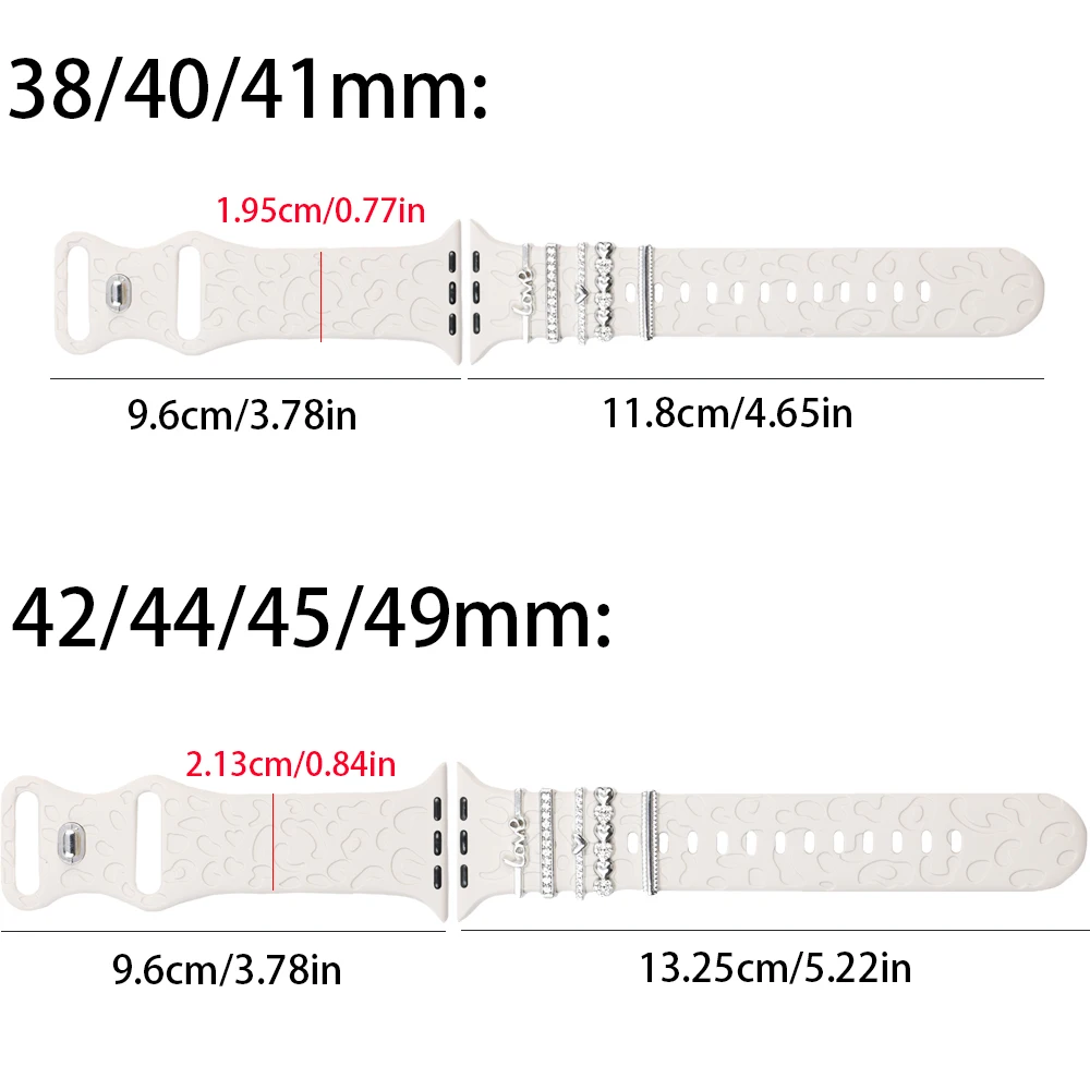 موضة سيليكون حزام ديكور ل سوار ساعة يد آبل زخرفة الديكور المعادن سحر حزام 38 مللي متر 40 مللي متر 42 مللي متر 45 مللي متر #3