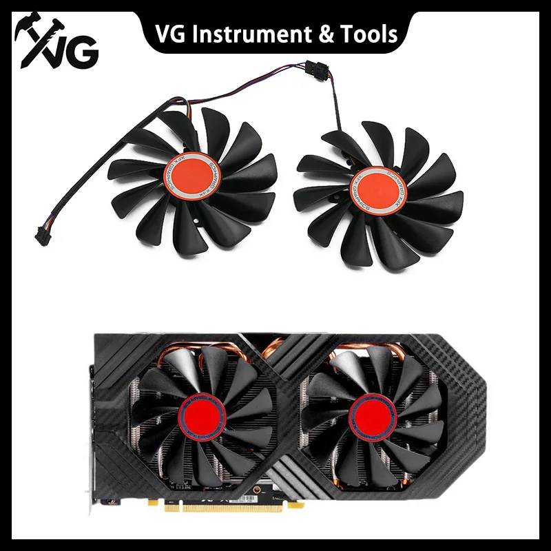 New 2pcs/set FDC10U12S9-C CF1010U12S 95mm RX580 RX590 GME GPU Video Card Cooler fan For XFX RX 590 580 VGA Video Card Cooling