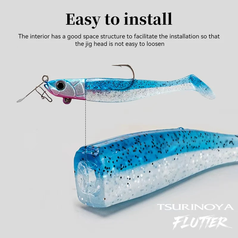 TSURINOYA FLUTTER Señuelos blandos cola en T para lubina y solilla - imagen 5