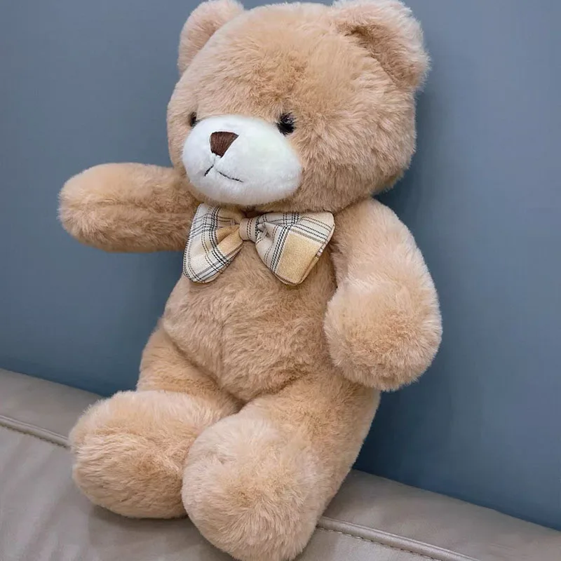 Kawaii – poupée ours en peluche avec nœud papillon coloré, 30CM, câlin, cadeau d'anniversaire, oreiller, ours en peluche, maison, salon, chambre à coucher